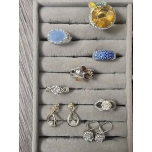 Vintage Designer NVC Rings And Earrings Lot Jewelry